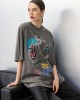 Hemithea Cheetah Rock On T-shirt Used Grey Μπλούζα