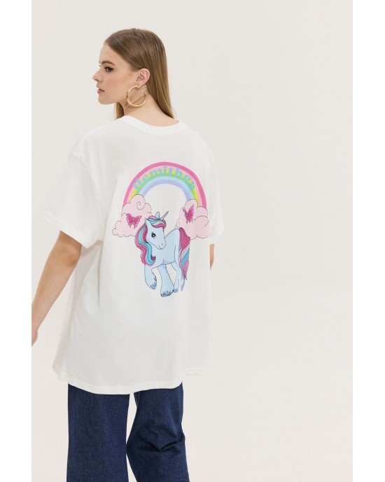 Hemithea Cheetah Pony T-shirt Off White Μπλούζα