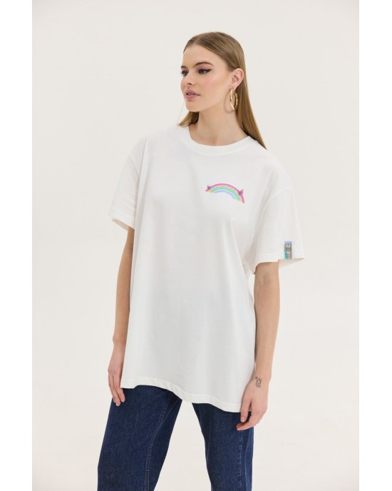 Hemithea Cheetah Pony T-shirt Off White Μπλούζα