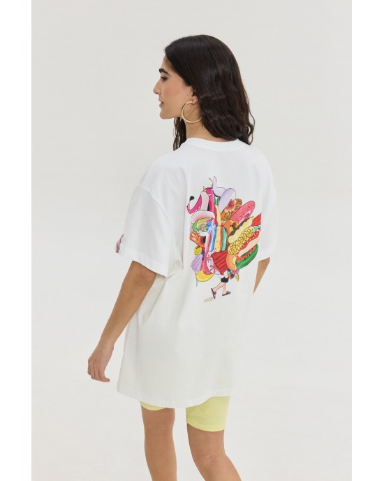 Hemithea Cheetah Tubes T-shirt Off White Μπλούζα