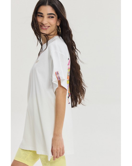 Hemithea Cheetah Tubes T-shirt Off White Μπλούζα