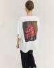 Hemithea Cheetah T-shirt Vase With Roses White Μπλούζα