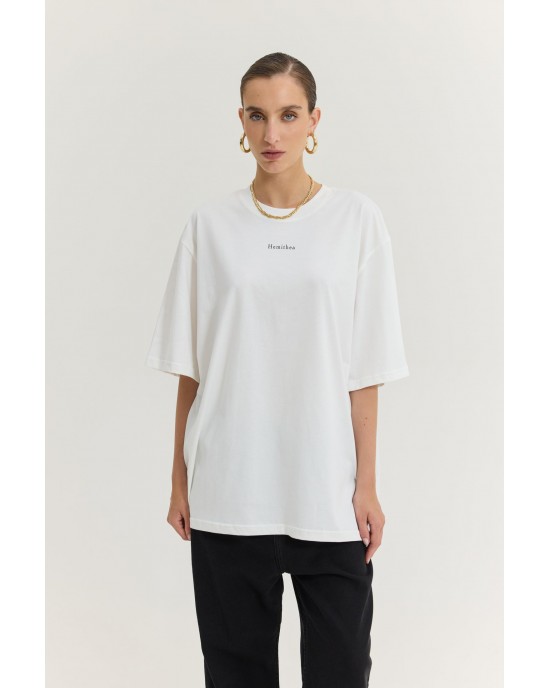 Hemithea Cheetah T-shirt Vase With Roses White Μπλούζα