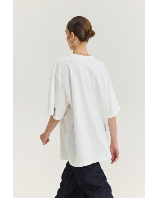Hemithea Cheetah T-shirt Retro Car Off-White Μπλούζα
