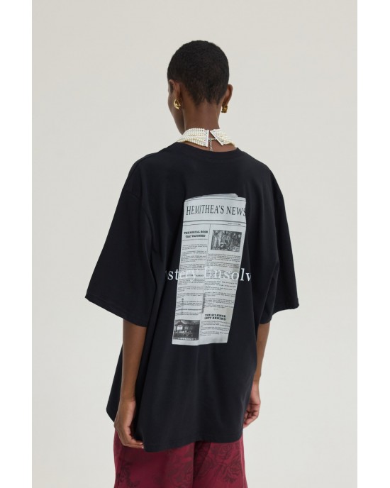 Hemithea Cheetah T-shirt Hemithea News Black Μπλούζα