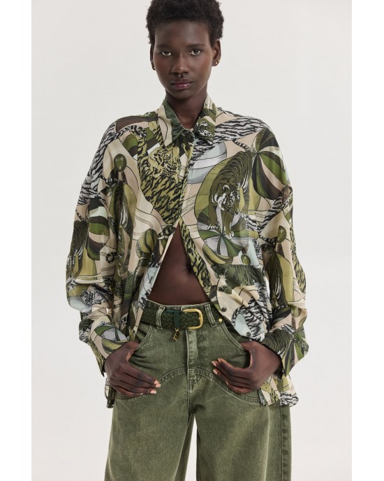 Hemithea Heather Khaki Πουκάμισο