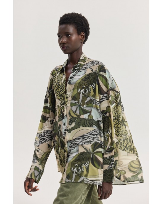 Hemithea Heather Khaki Πουκάμισο