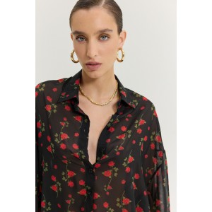 Hemithea Heather Hidden Rose Black Πουκάμισο