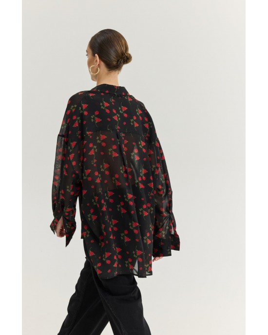 Hemithea Heather Hidden Rose Black Πουκάμισο