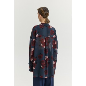 Hemithea Heather Shadow Roses Blue Πουκάμισο