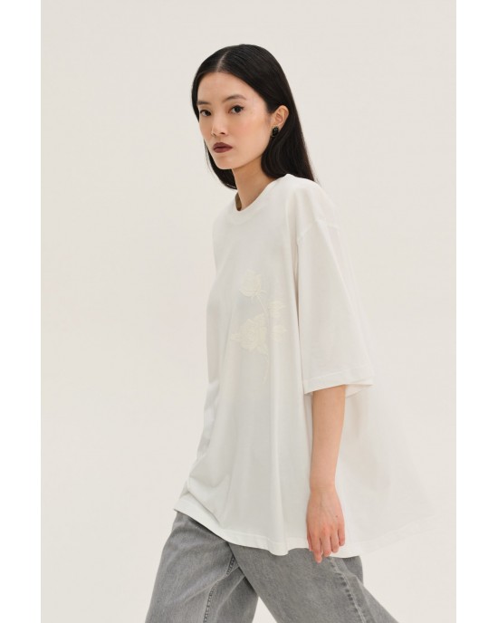 Hemithea Sahara Flower T-shirt Ecru Μπλούζα