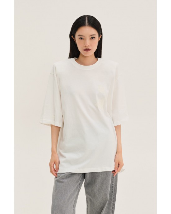 Hemithea Sahara Flower T-shirt Ecru Μπλούζα