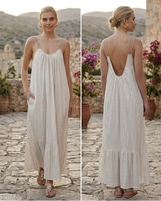 House Of Angels Strass Strap Open Back Φόρεμα
