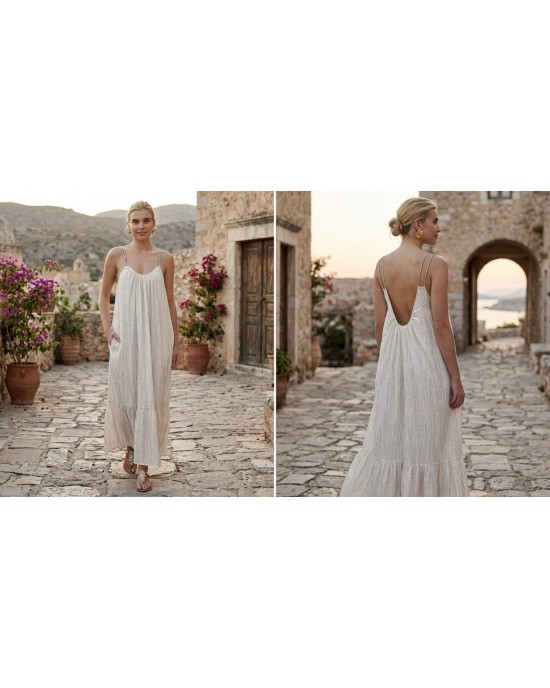 House Of Angels Strass Strap Open Back Φόρεμα