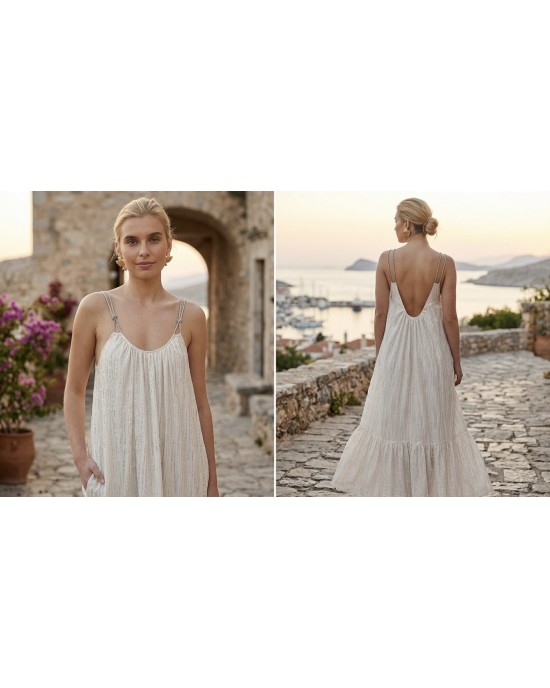 House Of Angels Strass Strap Open Back Φόρεμα