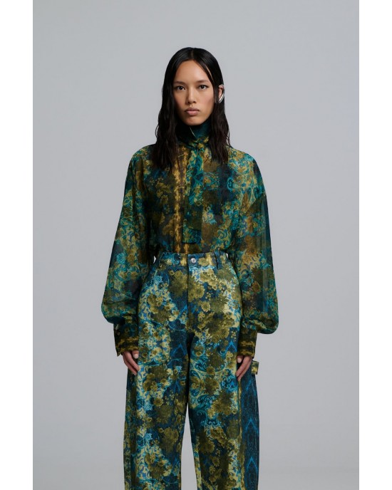 Iraida Bellina Green Oversized Πουκάμισο