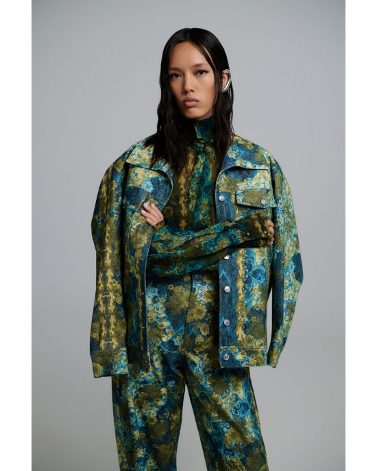 Iraida Bellina Green Jean Τζάκετ