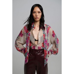 Iraida Brea Beige Oversized Πουκάμισο