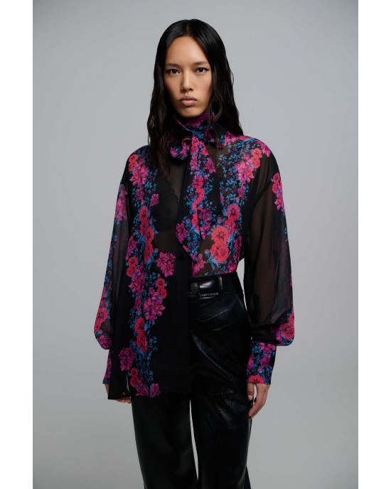 Iraida Brea Black Oversized Πουκάμισο