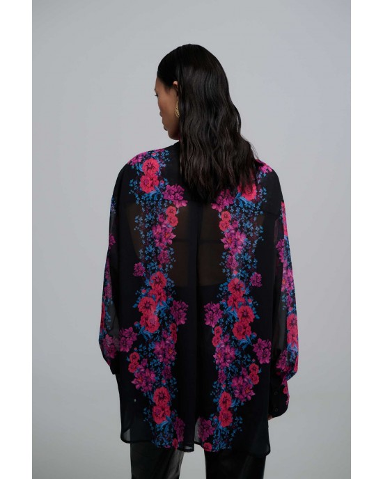 Iraida Brea Black Oversized Πουκάμισο