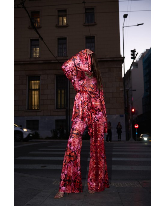 Iraida Catherine Velvet Set Kimono & Παντελόνι