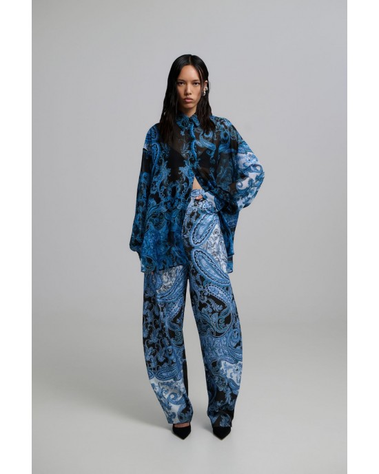 Iraida Electra Blue Oversized Πουκάμισο