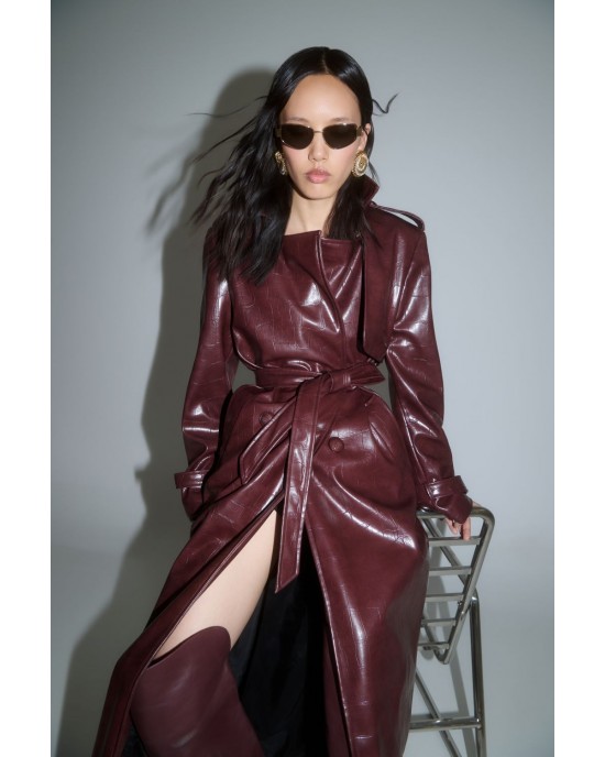 Iraida Eve Trench Bordeaux Παλτό