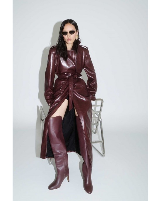 Iraida Eve Trench Bordeaux Παλτό