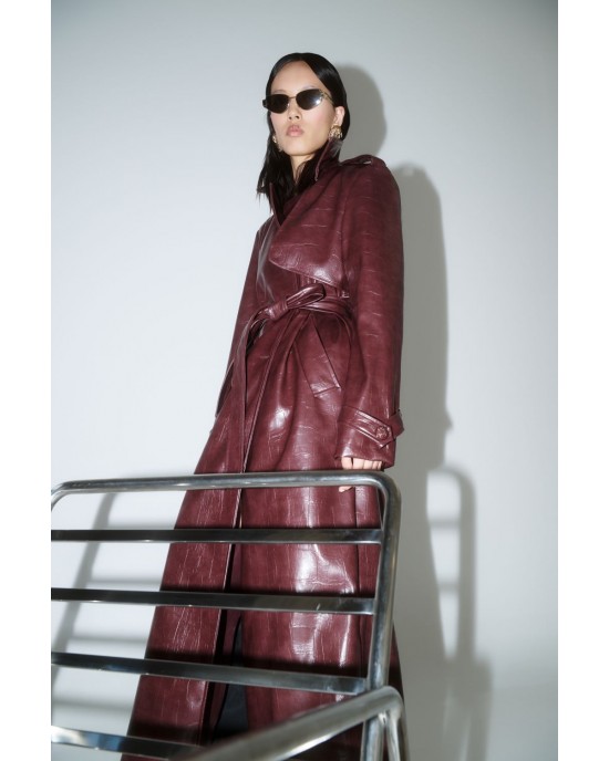 Iraida Eve Trench Bordeaux Παλτό