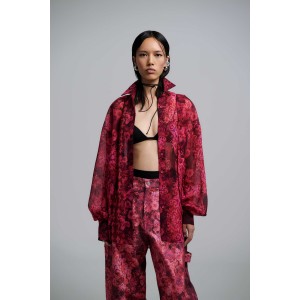 Iraida Evita Fuchsia Oversized Πουκάμισο