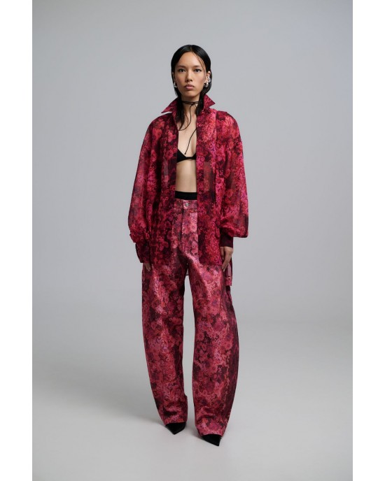 Iraida Evita Fuchsia Oversized Πουκάμισο