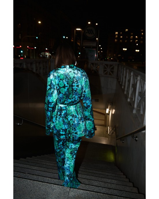 Iraida Jane Velvet Set Kimono & Παντελόνι