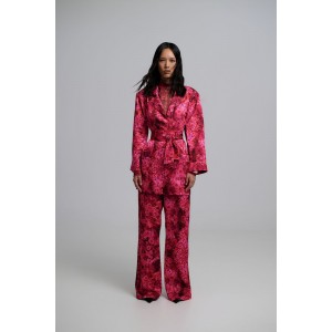 Iraida Josie Fuchsia Satin Set Kimono & Παντελόνι Iraida Josie Fuchsia Satin Set Kimono & Παντελόνι