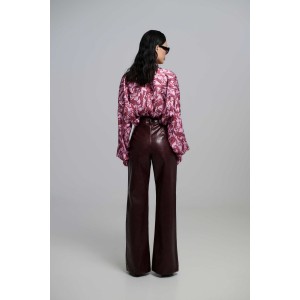 Iraida Nolia Satin Oversized Πουκάμισο