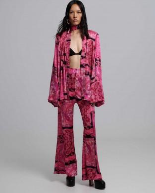 Iraida Selma Fuschia Set Kimono & Παντελόνι