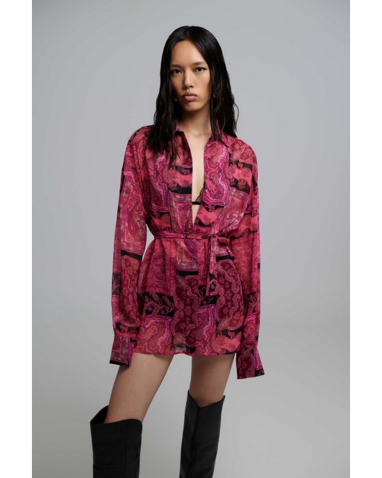 Iraida Selma Fuschia Oversized Πουκάμισο