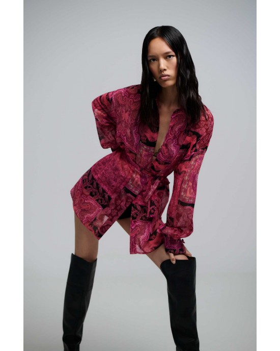 Iraida Selma Fuschia Oversized Πουκάμισο