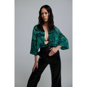 Iraida Selma Green Oversized Πουκάμισο