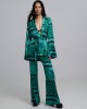 Iraida Selma Satin Green Set Kimono & Παντελόνι
