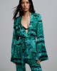 Iraida Selma Satin Green Set Kimono & Παντελόνι
