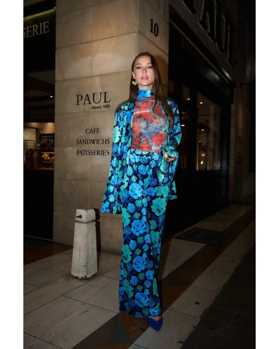 Iraida Waldorf Velvet Set Kimono & Παντελόνι