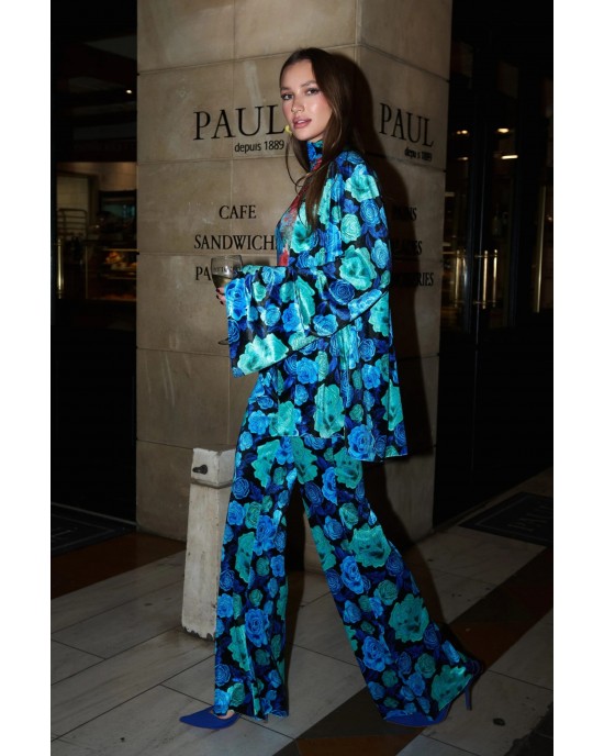 Iraida Waldorf Velvet Set Kimono & Παντελόνι