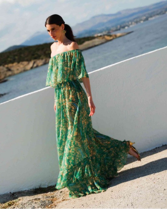 Iraida Cielo Green Set Top & Maxi Φούστα