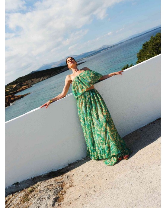 Iraida Cielo Green Set Top & Maxi Φούστα