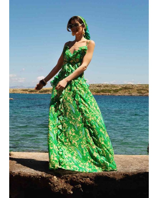 Iraida Orelia Green Maxi Φόρεμα