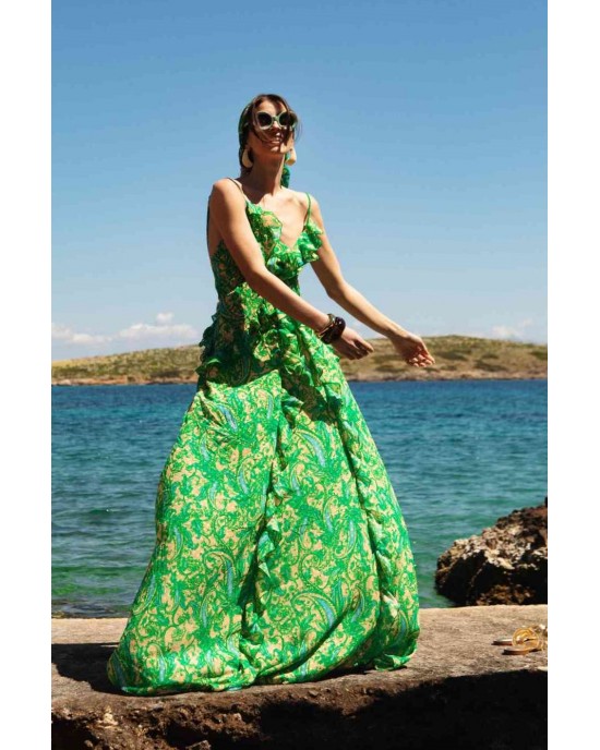 Iraida Orelia Green Maxi Φόρεμα