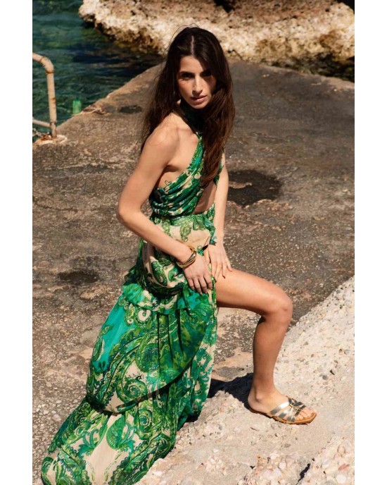 Iraida Riviera Green Maxi Φόρεμα