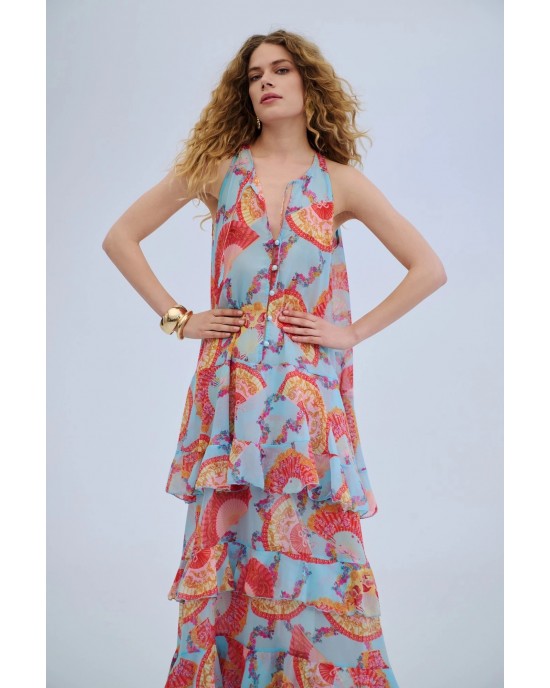 Iraida Aria Ruffled Maxi Φόρεμα