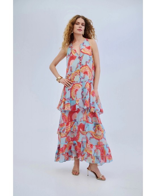 Iraida Aria Ruffled Maxi Φόρεμα
