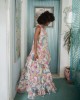Iraida Aria White Ruffled Maxi Φόρεμα